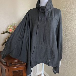 Tahari Sport Funnel Neck Sweatshirt Cape